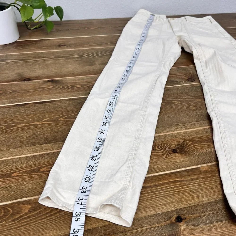 Anthropologie Pants‎ 24 P Womens Beige Twill Straight Leg Carpenter - Picture 6 of 11